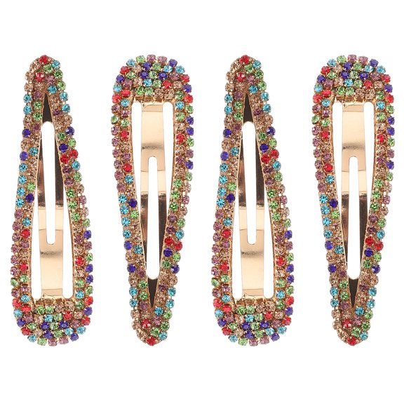 UPGRATOR 4Pcs Multi Color Crystal Hair Barrettes with Sparkling Rhinestone Decoration