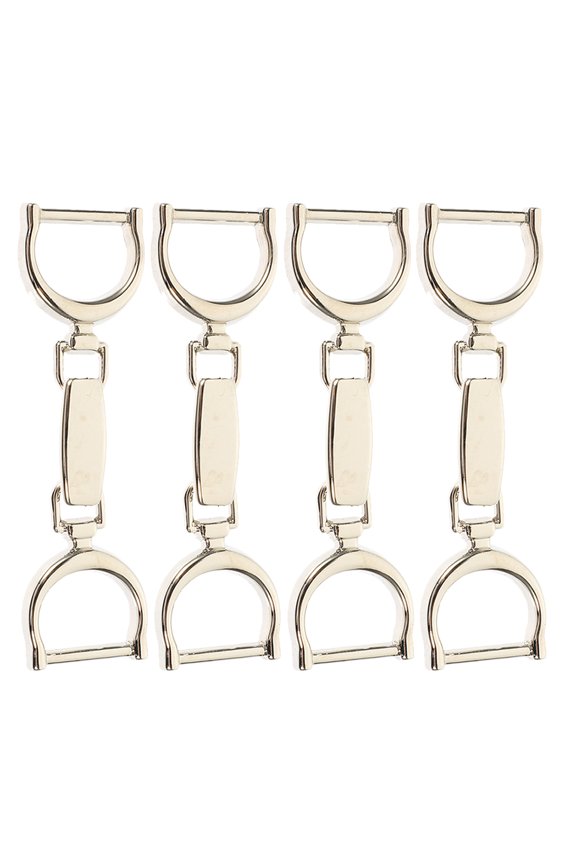 Adjustable Plated Silver Chain Buckles for Shoes Clothing Belts Durable Alloy 4Pcs