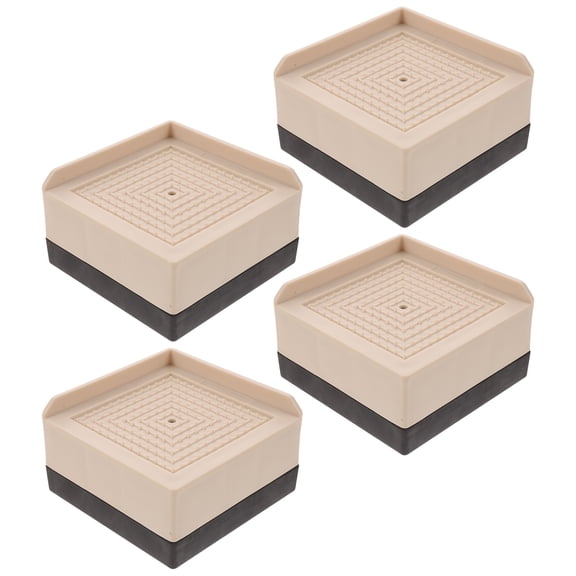 UPGRATOR 4Pcs Platform Bed Risers Furniture Lifter Beige for Sofa Couch Desk Legs Provides Stable Lift