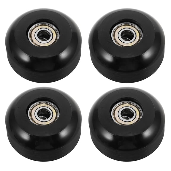 UPGRATOR 4Pcs Replacement Skateboard Wheels Soft PU Material Black for Street and Trick Performance
