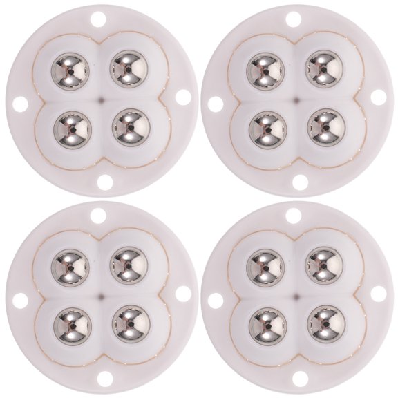 UPGRATOR 4Pcs Self Adhesive Storage Case Casters Wheels White with Silent Roll and Double Installation Options