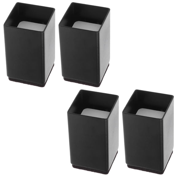 UPGRATOR 4Pcs Square Furniture Leg Extenders Black with Nonslip Pads for Table Bed Chair Elevation