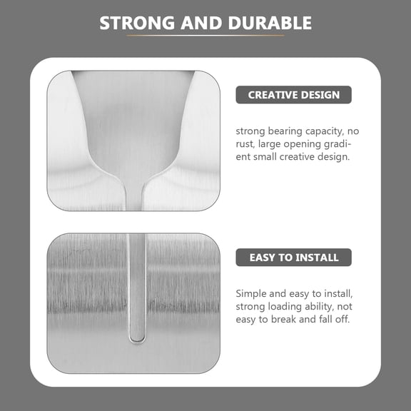 UPGRATOR 4-Pack Stainless Steel Wall Mounted Towel Rack with Hooks, No Drilling Required, Home Bathroom Organizer