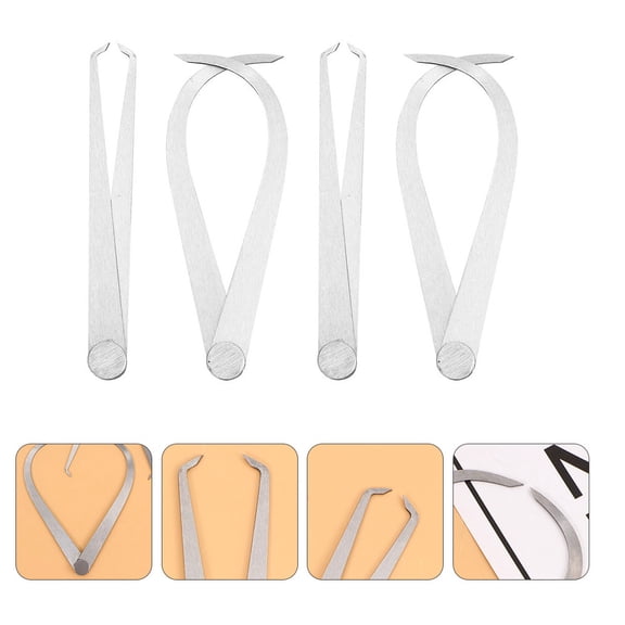 UPGRATOR 4Pcs Steel Caliper for Woodworking Measuring Tools Simple Mechanical Structure Plated Silver
