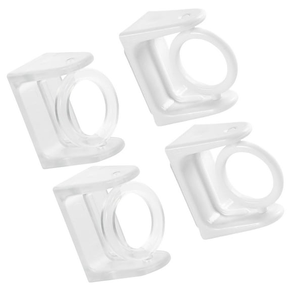 UPGRATOR 4Pcs Telescopic Plastic Curtain Rod Holder Adhesive Brackets for Space Saving Home Use