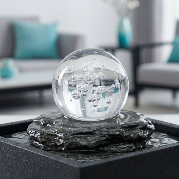UPGRATOR 4Pcs Transparent Crystal Globe Bubble Glass Balls Decorative Orbs for Fish Tank Display