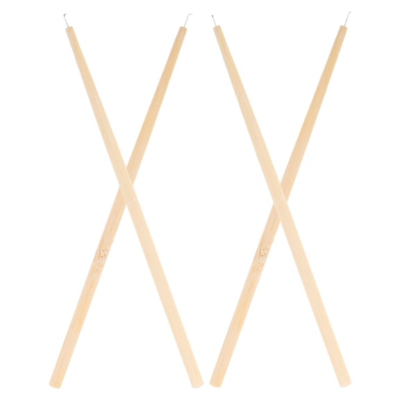 UPGRATOR 4Pcs Ventilating Needles For Lace Wigs Bamboo Handle Crochet Hooks Crafting Tools