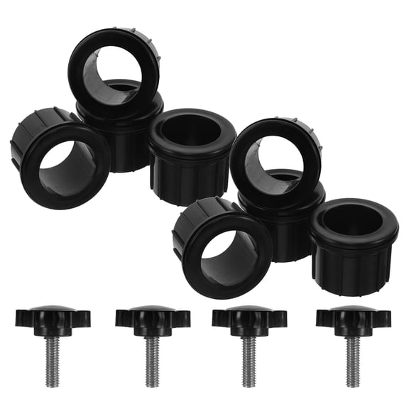 UPGRATOR 4Sets Patio Umbrella Stand Parts Black Umbrella Hole Cover Insert for Garden and Beach Use