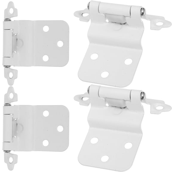 UPGRATOR 4pcs Cabinet Hinge White Iron Multi-Fold Design Suitable For Kitchen Cabinets