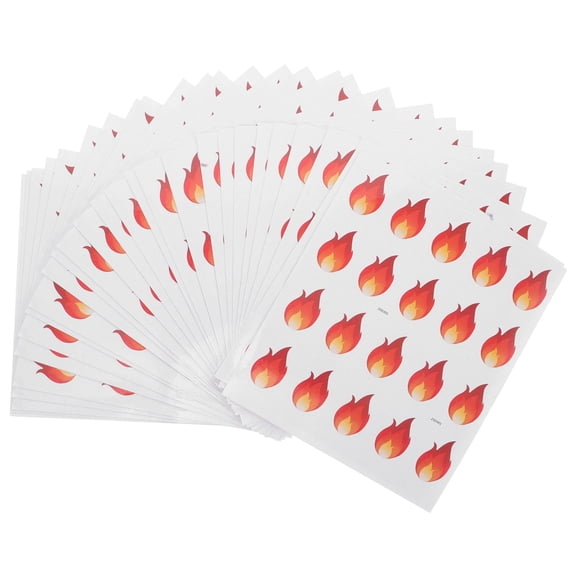 UPGRATOR 500Pcs Decorative Flame Stickers Small Adhesive Labels for Spice Jars and Food Storage