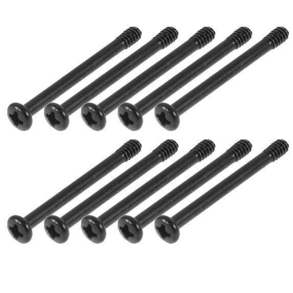 UPGRATOR 50Pcs Black Metal Computer Screw for Cooling Fan Mounting Cylindrical Shape Diy Computer Building