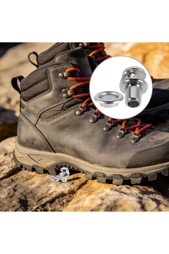 50Pcs Plated Silver Alloy Boot Hooks Kit for Shoe Lace Replacement DIY Outdoor Gear