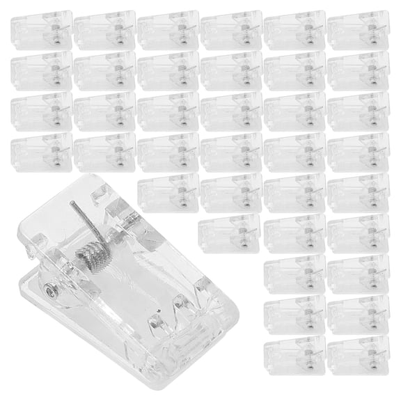 UPGRATOR 50Pcs Small Transparent Plastic Spring Clips for Office Use and Wall Hanging Applications