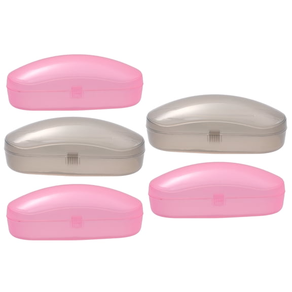 UPGRATOR 5Pack Simple Plastic Glasses Case Portable Eyeglass Boxes for Travel with Waterproof Protection Back to School