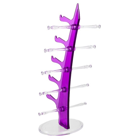 UPGRATOR 5Pairs Purple Plastic Sunglass Display Rack Space Saving Eyewear Organizer Stand