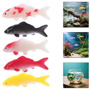 UPGRATOR 5Pcs Artificial Mini Koi Fish Figurines Lifelike Floating Plastic Aquarium Ornaments