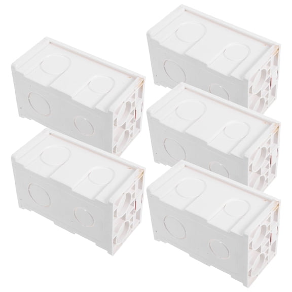 UPGRATOR 5Pcs Flush Mount Wiring Junction Box White Plastic Electrical Utility Box with Waterproof Seal