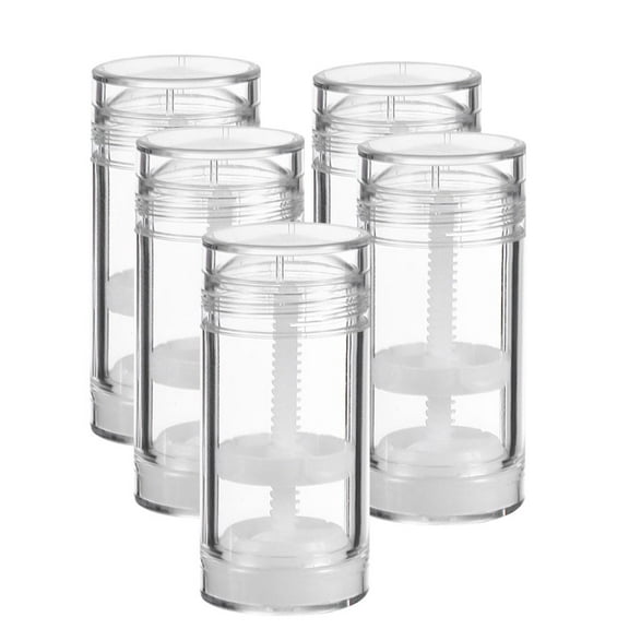 UPGRATOR 5Pcs Transparent Deodorant Containers Plastic Refillable Bottles with Rotating Bottom