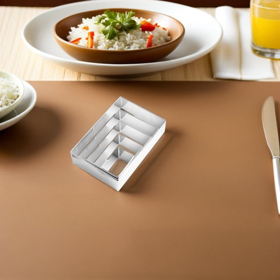 UPGRATOR Stainless Steel Rectangular Cookie Cutter Set, Plated Silver Baking Molds for Cookies and Fondant, 5Pcs