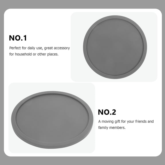 UPGRATOR 5Pcs Silicone Cup Placemats Dark Grey Safe Heat Resistant Non Slip Table Mats