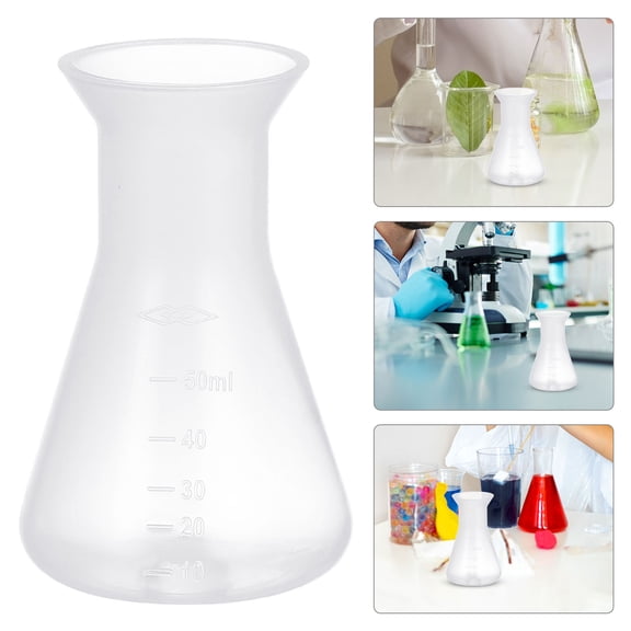 UPGRATOR 5Set Plastic Science Flask Transparent PP for Accurate Measurement in Research