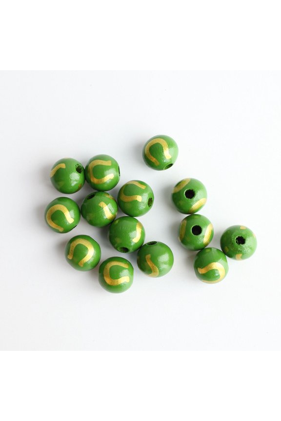 St. Patrick's Day Wooden Beads Green DIY Necklace and Bracelet Making Accessories