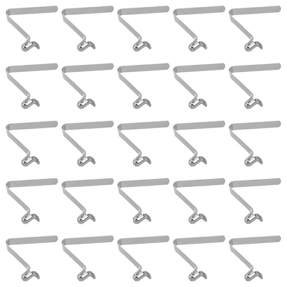 UPGRATOR 60Pcs V Shape Buckle Metal Spring Clamps Clips Plated Silver for Kayak Paddle Tent Pole Tubing Snap Clips