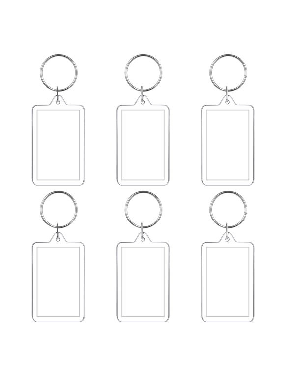 Clear Photo Insert Keychain DIY Picture Frame Pendant for Keys
