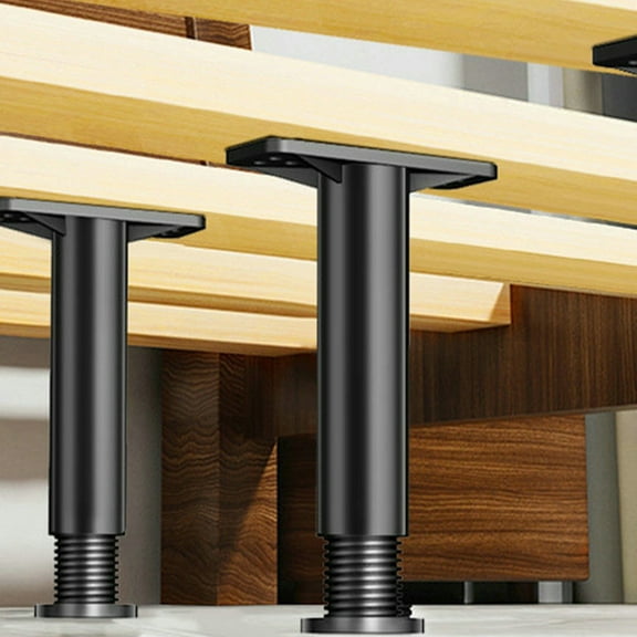 UPGRATOR 6Pcs Bed Riser Adjustable Black Leg Extender for Homeowners Furniture