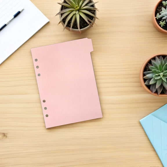 UPGRATOR 6Pcs Convenient Pink Tab Dividers for Books Planners and Files with Writable Category Labels