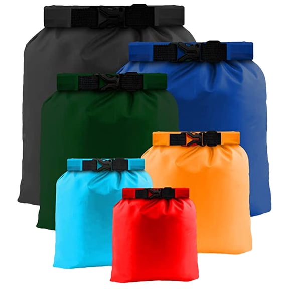 UPGRATOR 6Pcs Durable Waterproof Dry Bags Assorted Color for Paddle Boarding and Camping Gear