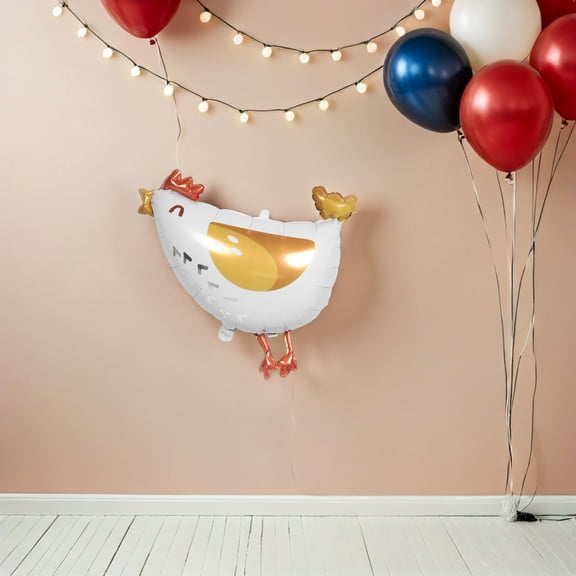 UPGRATOR 6Pcs Farm Animal Theme Yellow Chicken Balloons Foil Party Decorations Easy to Inflate