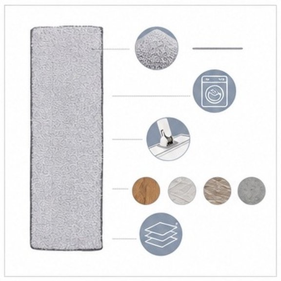 UPGRATOR 6Pcs Flash Speed Mop Pads Replacement Fiber Mop Refills for Home Use Grey Washable and Reusable