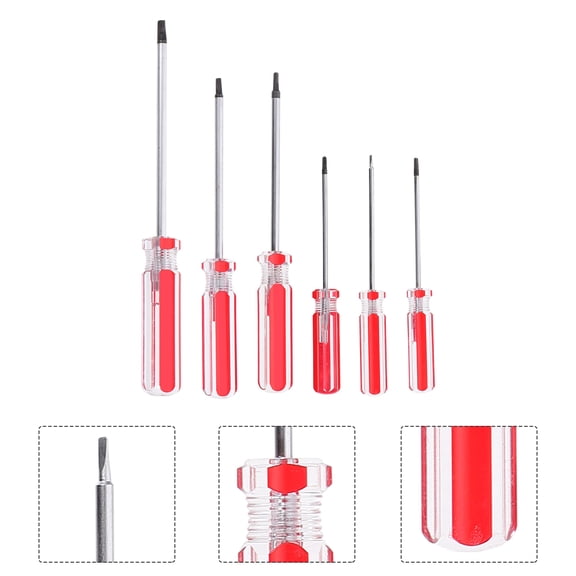 UPGRATOR 6Pcs Magnetic Triangle Screwdriver Red Multi-Purpose Hand Tool for Home Repairs