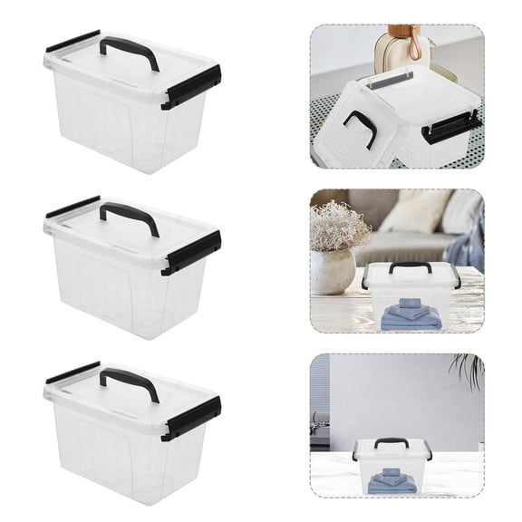 UPGRATOR 6Pcs Plastic Storage Containers Box With Latching Lid For Organizing Household Items In Office