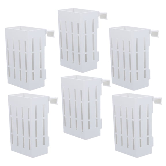UPGRATOR 6Pcs Wall Hanging White Plastic Chopstick Holder with Drain Holes for Kitchen Utensil Storage