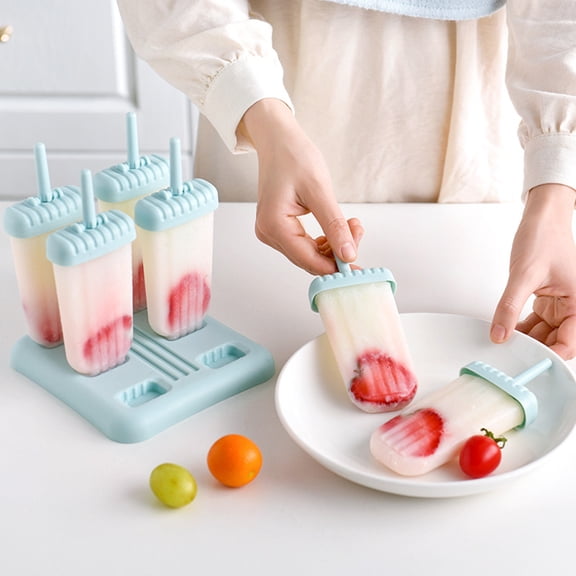UPGRATOR 6pcs Creative Ice Pop Mold Blue DIY Tools for Summer Time Home Supplies
