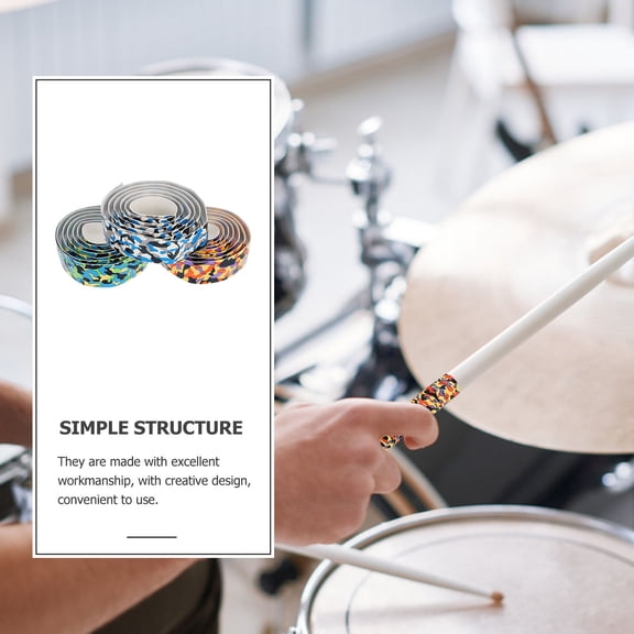 UPGRATOR 6pcs Drum Stick Rapping Tape Camouflage Orange Shock-absorbing Drumming Accessories