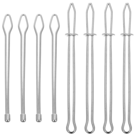 UPGRATOR 8 Pcs Round Head Silver Metal Rope Threader for Threading Elastic Bands