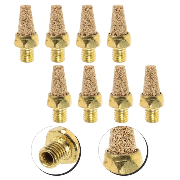 UPGRATOR Air Flow Speed Controller Pneumatic Muffler Copper 8Pcs for Pneumatic Systems