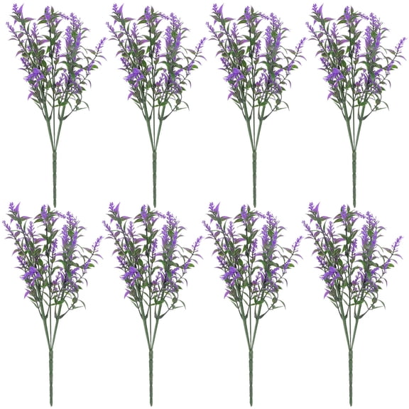 UPGRATOR 8Pcs Lavender Sprigs Faux Flowers Purple for Home Decor Craft Projects