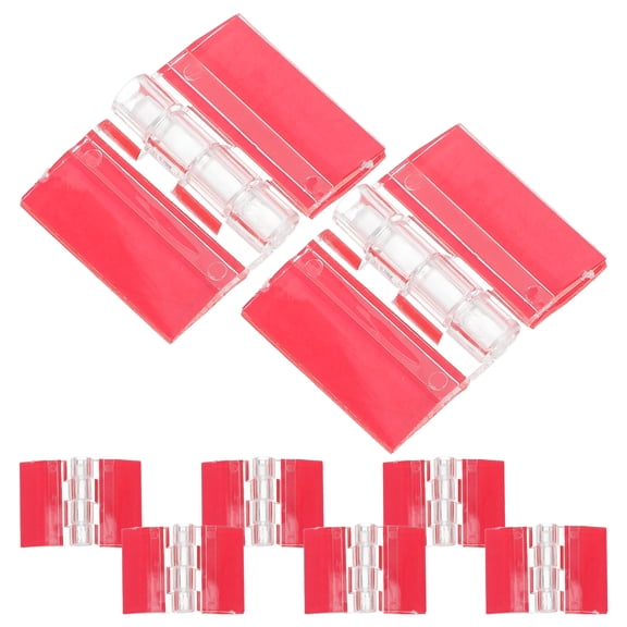 UPGRATOR 8Pcs Self Adhesive Clear Acrylic Hinges Kit Transparent Folding Hinges for Cabinet Display Furniture