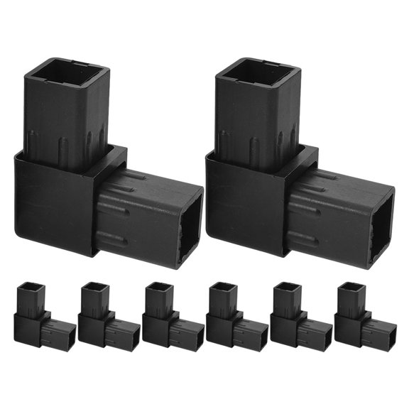 UPGRATOR 8pcs PVC Female Threaded Pipe Coupling Square Tube Fittings Black for Handyman and DIY Enthusiasts