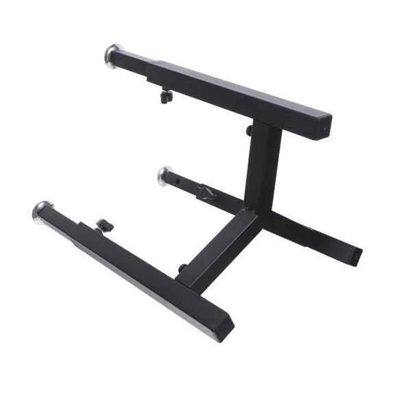 UPGRATOR Adjustable Height Dog Bowl Rack Stand Black Elevated Pet Feeding Station with Nonslip Base
