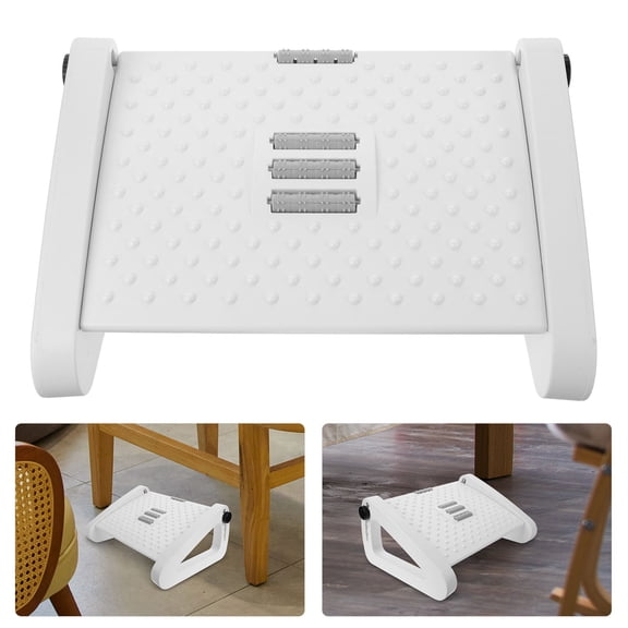 UPGRATOR Non-Slip White Foot Stool, Adjustable and Portable, Safe and Comfortable for Sitting