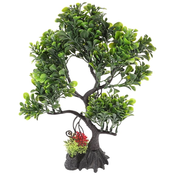 UPGRATOR Aquarium Tree Decoration Realistic Green Plastic Fish Tank Tree for Aquarium Decor