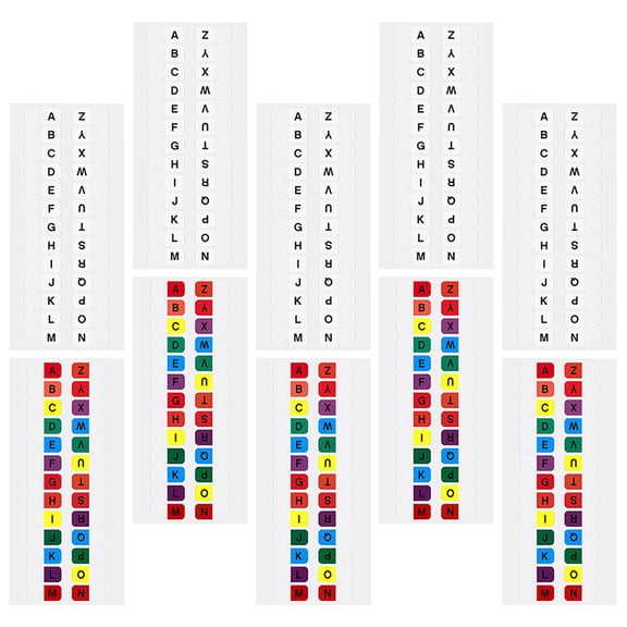 UPGRATOR Assorted Color Adhesive Page Tabs Alphabet Tabs for Organizing Books and Notebooks