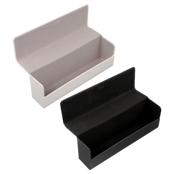 UPGRATOR Back to School 2Pcs Glasses Protector Case for Eyeglass White PU Simple Fashion Protection Daily Use