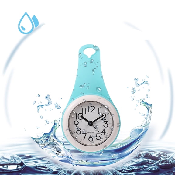 UPGRATOR Waterproof Shower Clock in Blue with Suction Cup for Easy Installation