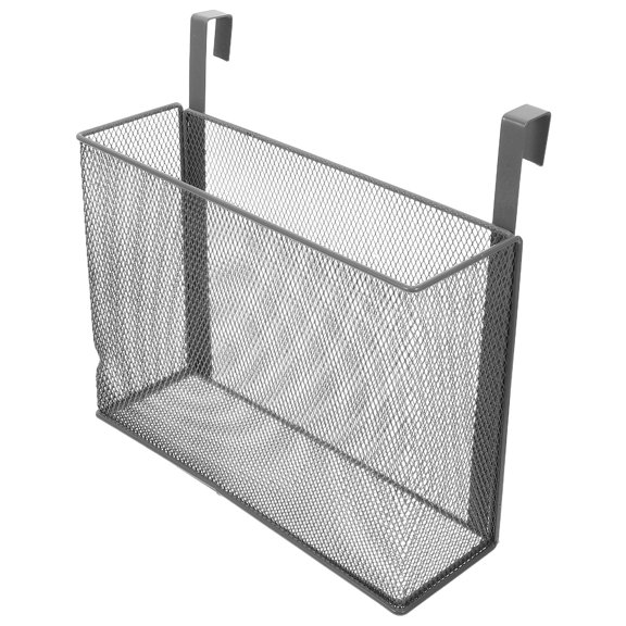 UPGRATOR Bedside Hanging Metal Mesh Caddy Grey Wire Basket for Phones Magazines and Drinks